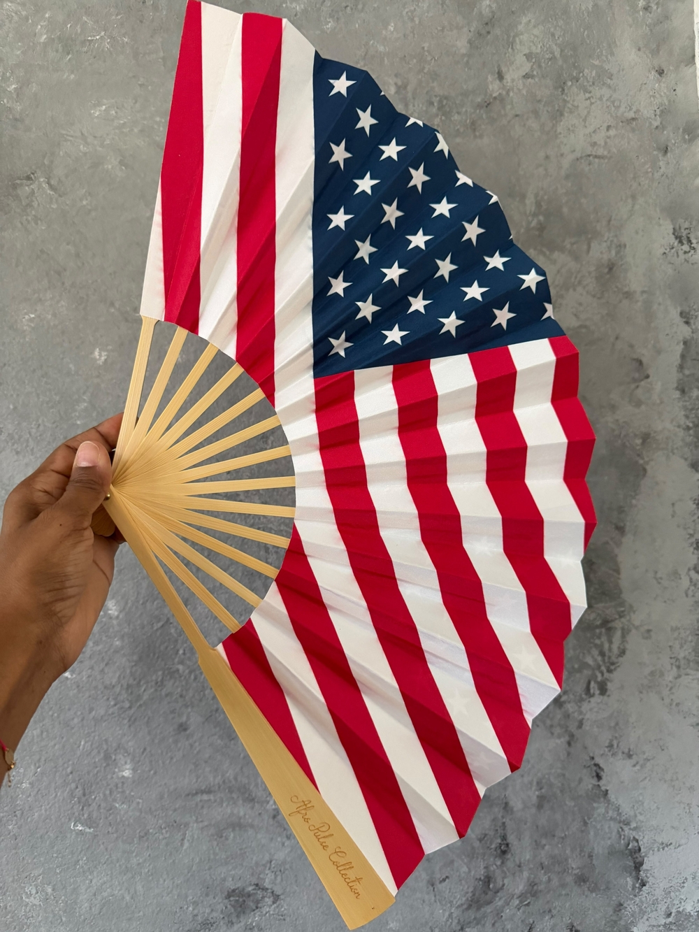 Stars & Grace - Patriotic Hand Fan - American Flag Design